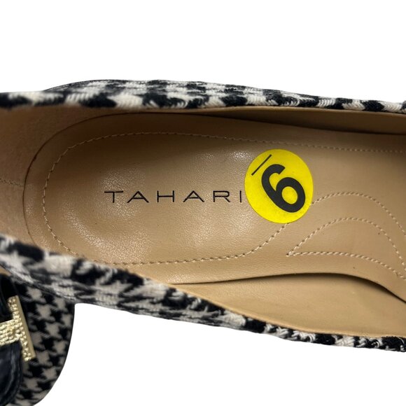 Tahari Women's Houndstooth High Heel Pumps Size 9 Block Heel Rockabilly - Picture 4 of 6